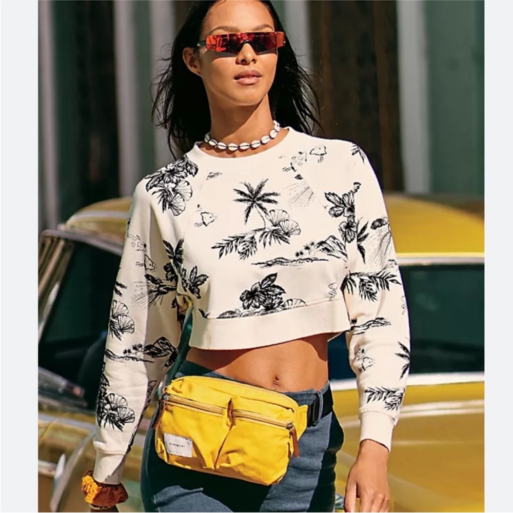 Free people poppy alpha cropped sweatshirt